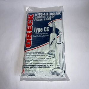 Pack of 8 Oreck, XL Type CC, Vacuum Filter Bags, CCPK8DW, 3 Layer, 630 Cubic In